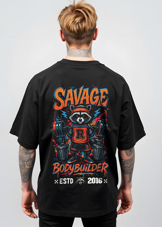 Camiseta Oversized Premium -  Bodybuilder Raccoon