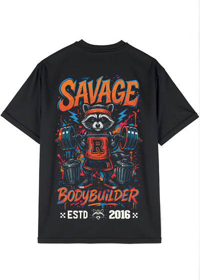 Camiseta Oversized Premium -  Bodybuilder Raccoon