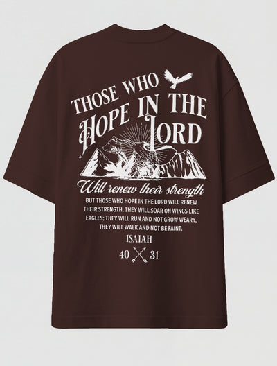 Camiseta Oversized Premium - Hope in the Lord Marrom