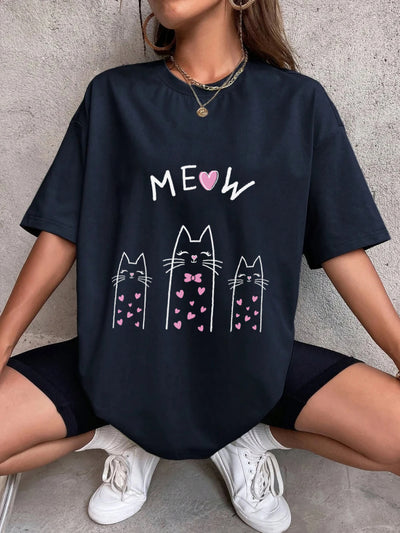 Camiseta Oversized Premium - Meow Love