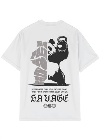 Camiseta Oversized Premium - No Pain No Gain Panda