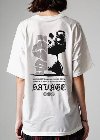 Camiseta Oversized Premium - No Pain No Gain Panda