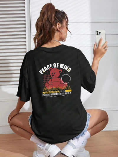 Camiseta Oversized Premium - Peace Of Mind Bear