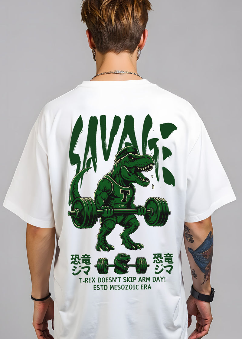Camiseta Oversized Premium -  T-Rex Arm Day