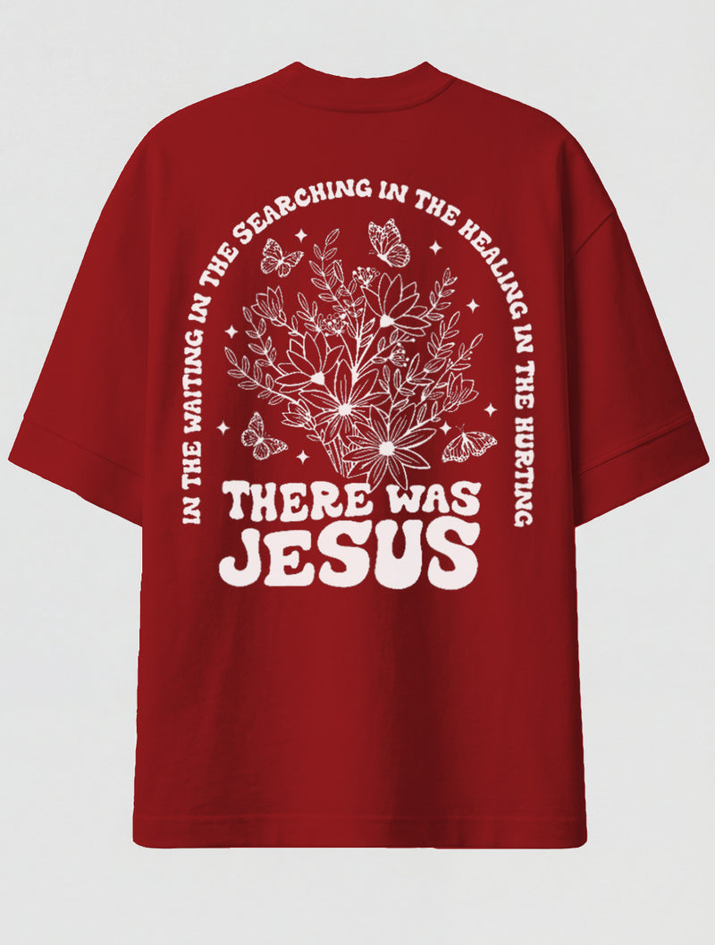 Camiseta Oversized Premium - There was Jesus Vermelha