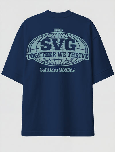 Camiseta Oversized Premium - Together we Thrive Costas Azul