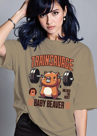 Camiseta Oversized Premium -  Train Baby Beaver