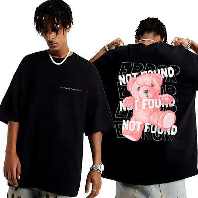 Camiseta Oversized Premium - Error Not Found Bear